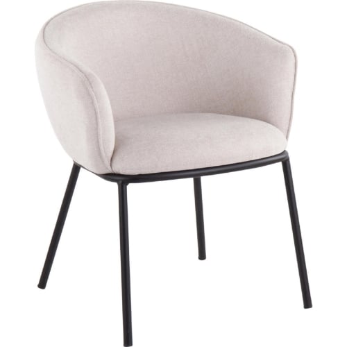 Ashland Dining Chair in Cream Fabric & Black Steel